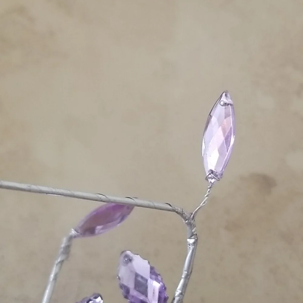 Purple Glass Flowers Strand